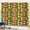 Autism Awareness Puzzle Pattern Print Pencil Pleat Curtains