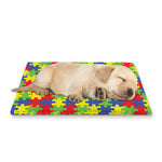 Autism Awareness Puzzle Pattern Print Pet Cooling Mat Cover