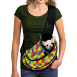 Autism Awareness Puzzle Pattern Print Pet Sling Carrier