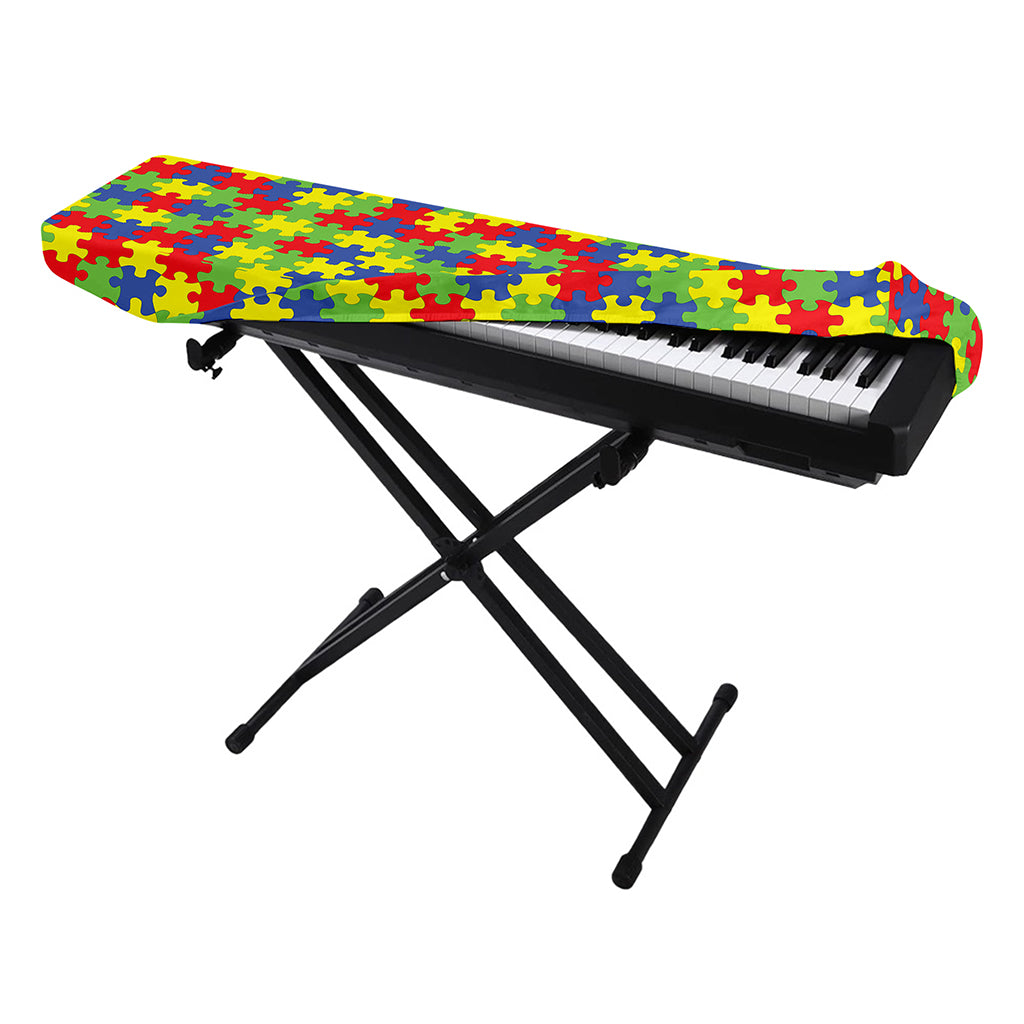 Autism Awareness Puzzle Pattern Print Piano Keyboard Cover