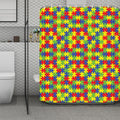 Autism Awareness Puzzle Pattern Print Polyester Shower Curtain