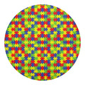 Autism Awareness Puzzle Pattern Print Round Blanket