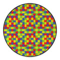 Autism Awareness Puzzle Pattern Print Round Floor Mat