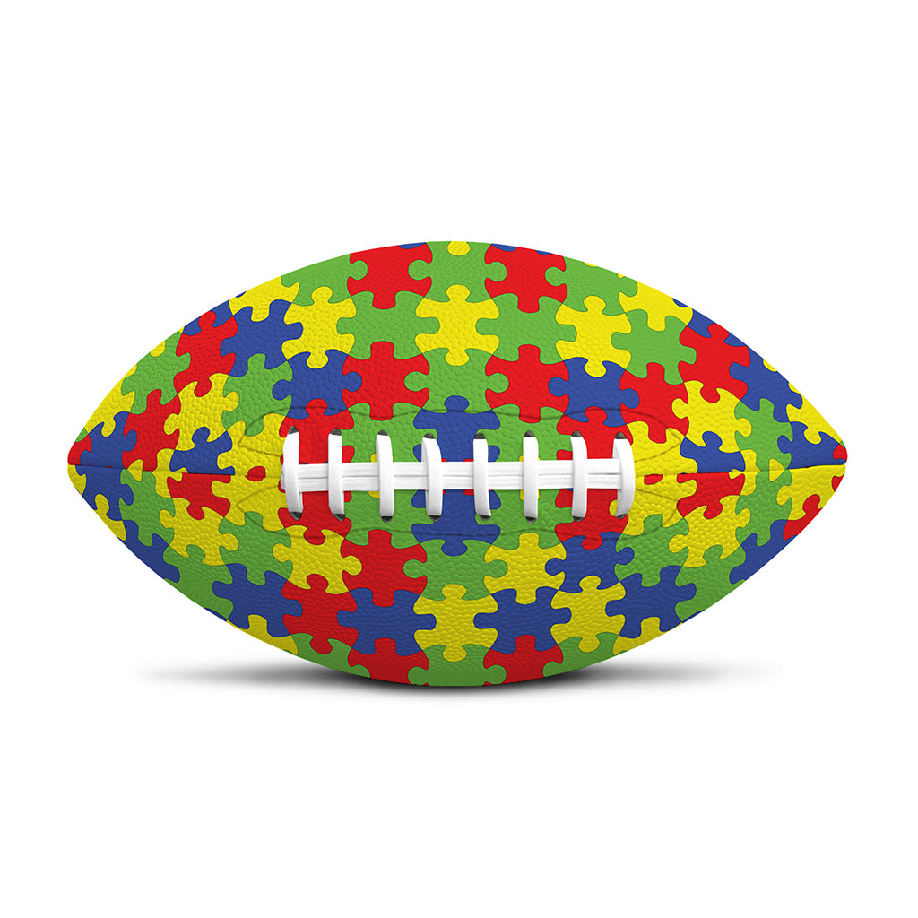 Autism Awareness Puzzle Pattern Print Rugby Ball