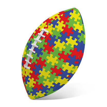 Autism Awareness Puzzle Pattern Print Rugby Ball