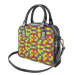 Autism Awareness Puzzle Pattern Print Shoulder Handbag