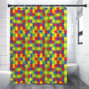 Autism Awareness Puzzle Pattern Print Shower Curtain