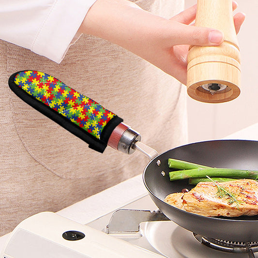 Autism Awareness Puzzle Pattern Print Skillet Handle Cover