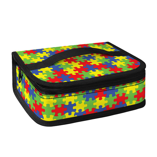 Autism Awareness Puzzle Pattern Print Small Lunch Bag