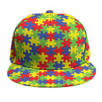 Autism Awareness Puzzle Pattern Print Snapback Cap