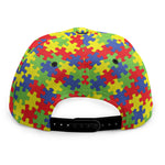 Autism Awareness Puzzle Pattern Print Snapback Cap