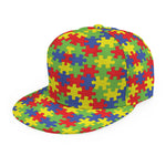 Autism Awareness Puzzle Pattern Print Snapback Cap