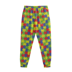 Autism Awareness Puzzle Pattern Print Sweatpants