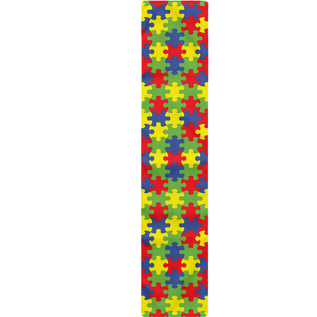 Autism Awareness Puzzle Pattern Print Table Runner