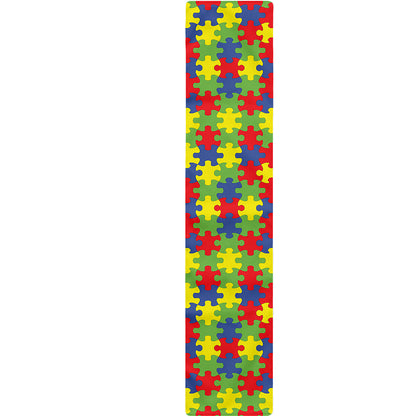Autism Awareness Puzzle Pattern Print Table Runner