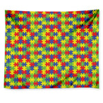 Autism Awareness Puzzle Pattern Print Tapestry