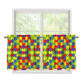Autism Awareness Puzzle Pattern Print Tier Curtains
