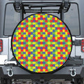 Autism Awareness Puzzle Pattern Print Tire Cover