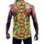 Autism Awareness Puzzle Pattern Print Training Tank Top