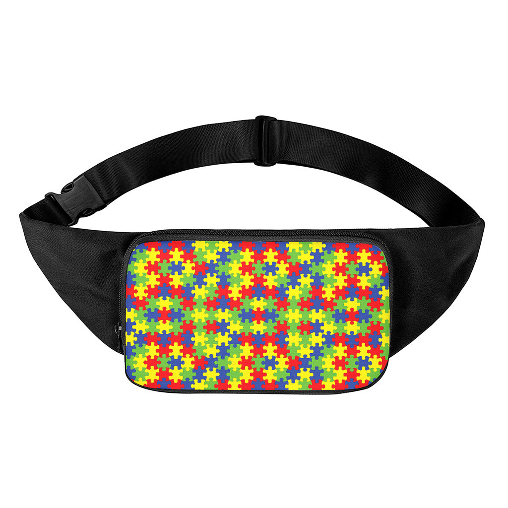 Autism Awareness Puzzle Pattern Print Waist Bag