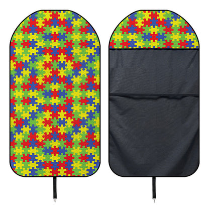 Autism Awareness Puzzle Pattern Print Waterproof Car Seat Cover