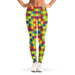Autism Awareness Puzzle Pattern Print Women's Leggings