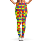 Autism Awareness Puzzle Pattern Print Women's Leggings
