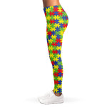 Autism Awareness Puzzle Pattern Print Women's Leggings