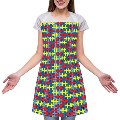 Autism Awareness Puzzle Print Adjustable Apron