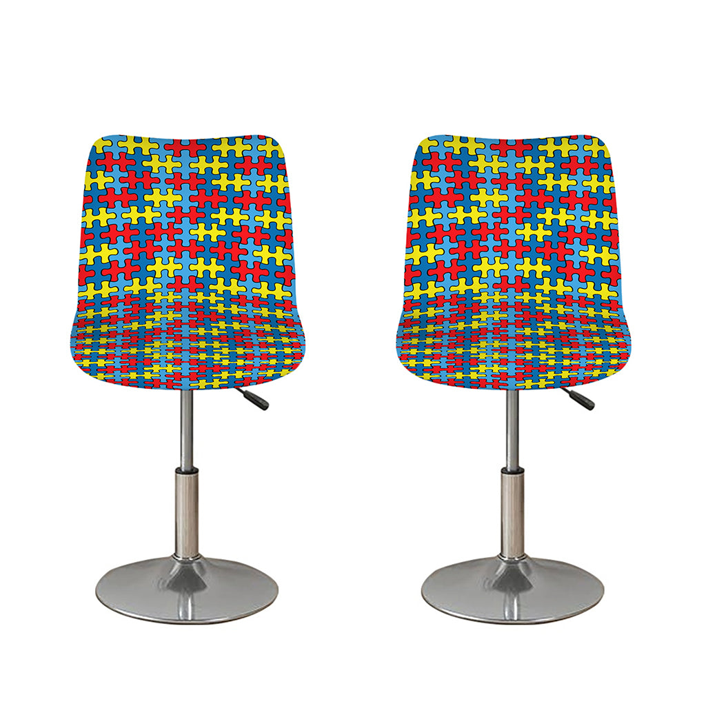 Autism Awareness Puzzle Print Bar Stool Covers