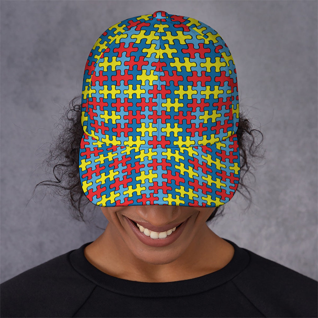 Autism Awareness Puzzle Print Baseball Cap