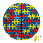 Autism Awareness Puzzle Print Basketball