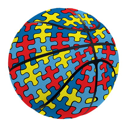 Autism Awareness Puzzle Print Basketball