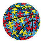 Autism Awareness Puzzle Print Basketball