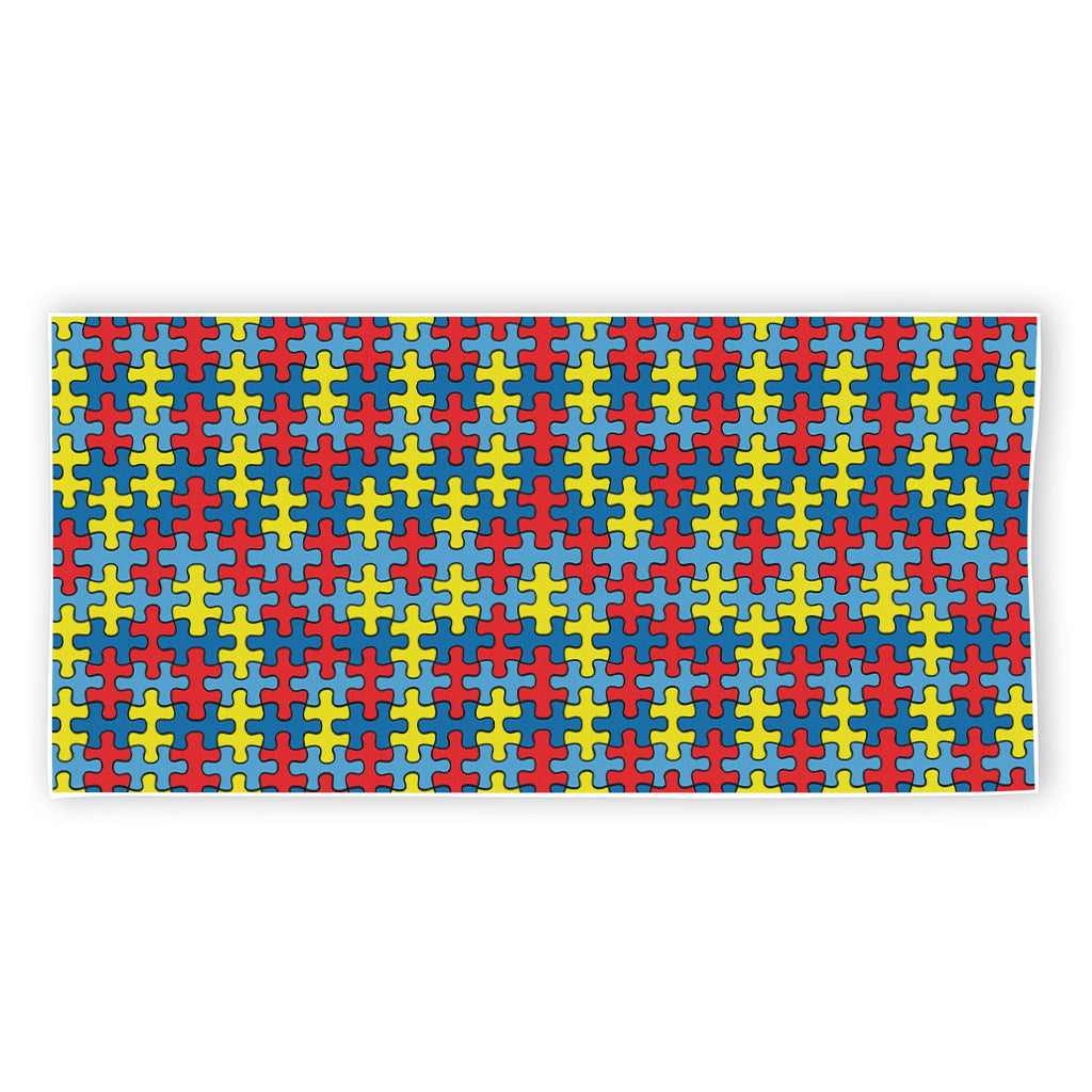 Autism Awareness Puzzle Print Beach Towel