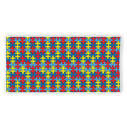 Autism Awareness Puzzle Print Beach Towel