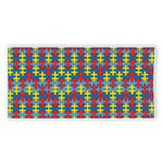 Autism Awareness Puzzle Print Beach Towel