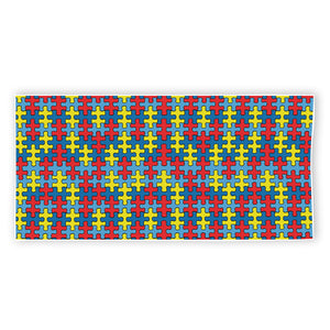 Autism Awareness Puzzle Print Beach Towel