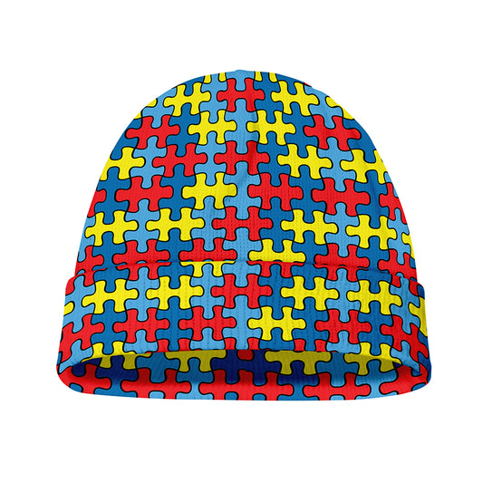 Autism Awareness Puzzle Print Beanie