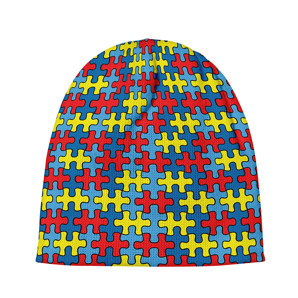 Autism Awareness Puzzle Print Beanie