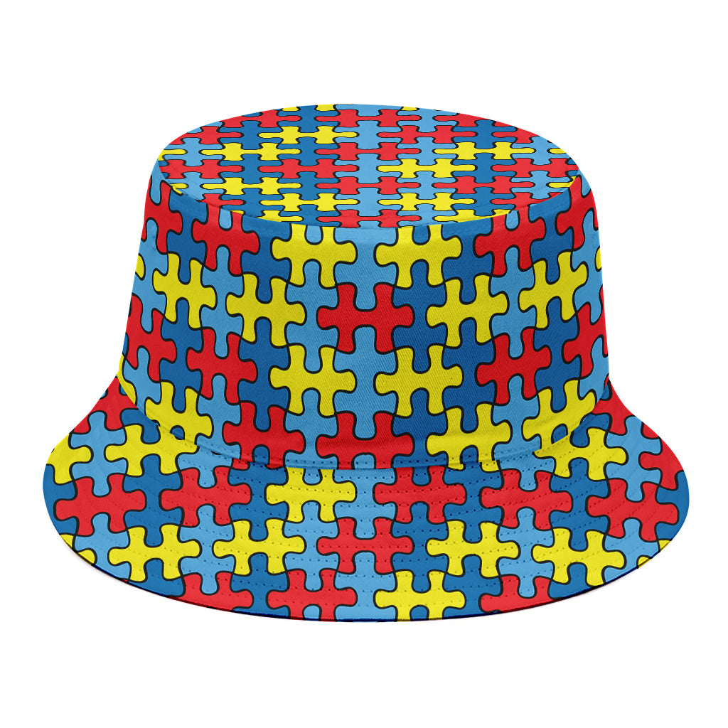 Autism Awareness Puzzle Print Bucket Hat