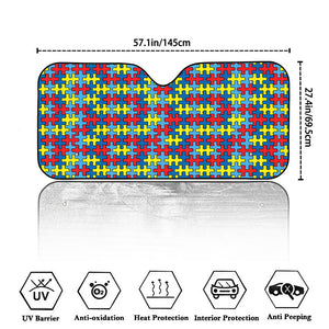 Autism Awareness Puzzle Print Car Windshield Sun Shade