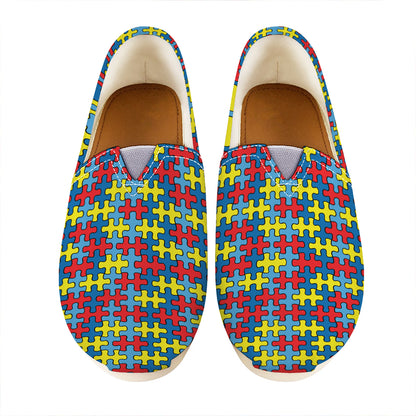 Autism Awareness Puzzle Print Casual Shoes