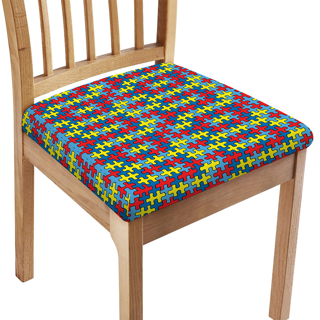 Autism Awareness Puzzle Print Chair Cushion Cover