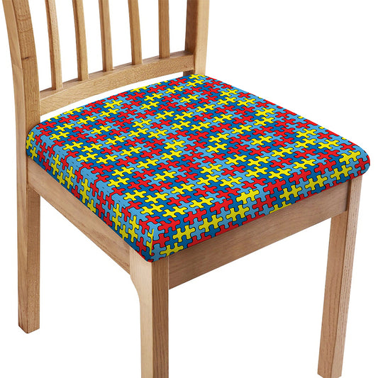 Autism Awareness Puzzle Print Chair Cushion Cover