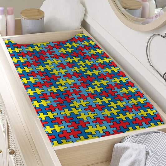 Autism Awareness Puzzle Print Changing Pad Cover