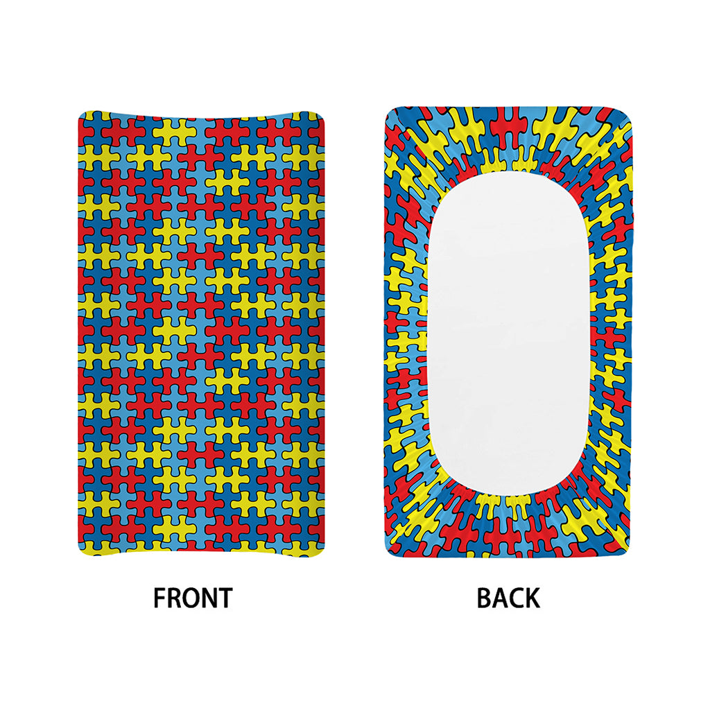 Autism Awareness Puzzle Print Changing Pad Cover