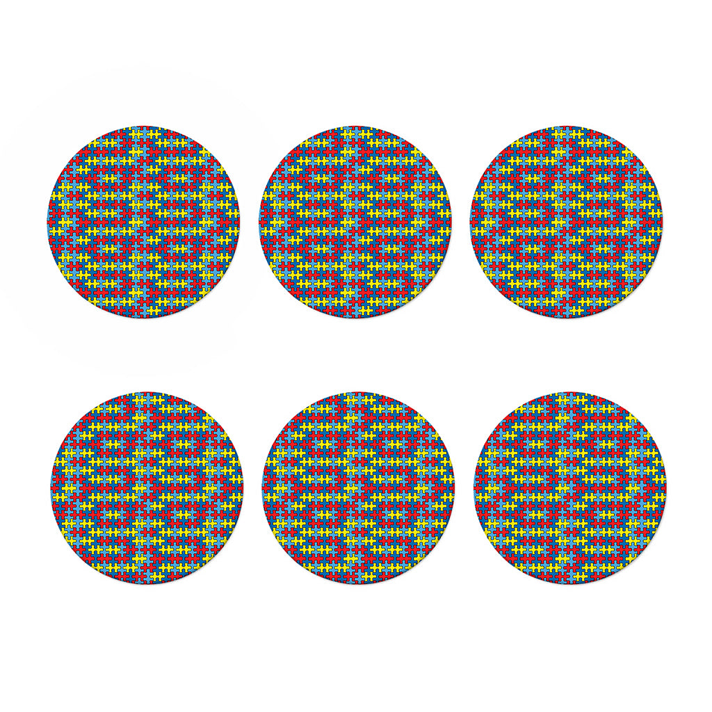 Autism Awareness Puzzle Print Coaster Set