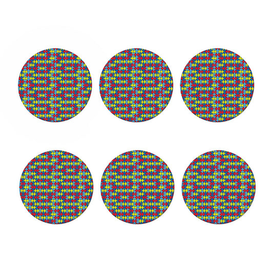Autism Awareness Puzzle Print Coaster Set