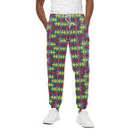 Autism Awareness Puzzle Print Cotton Pants